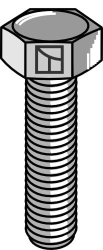 Sexkantsbult M16x2x55 utan mutter – galvaniserad