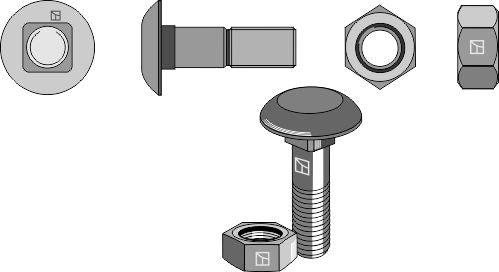 Plogbult M16x1,5x60 och sexkantsmutter