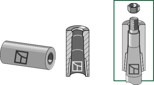 Svetsbussning för tand med låspiston