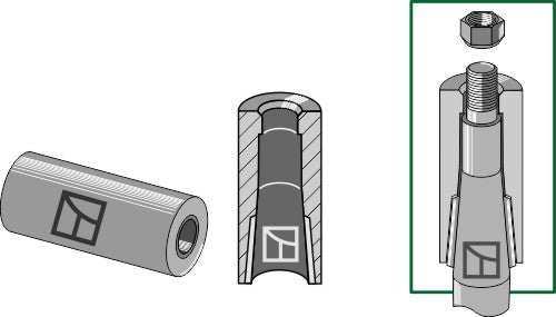 Svetsbussning för tand med låspiston