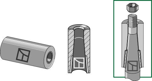 Svetsbussning för tand med låspiston