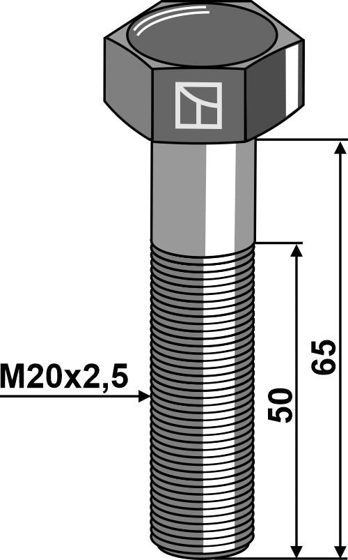Sexkantskruv M20x2,5x65 utan mutter