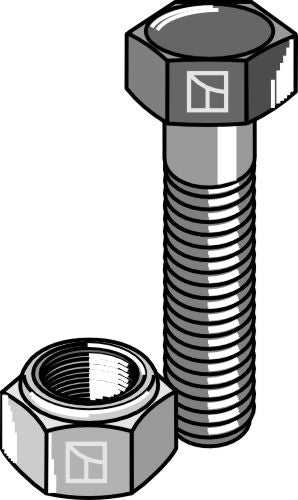 Sexkantsbult M10x1,5x40 med självlåsande mutter