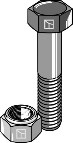 Sexkantsbult M14x1,5x40 med självlåsande mutter