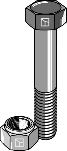 Sexkantsbult M14x1,5x60 med självlåsande mutter