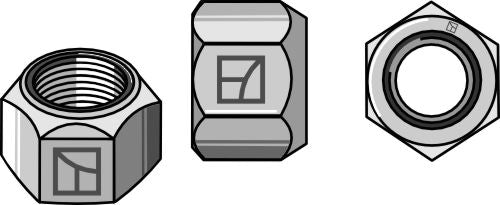Helmetallmutter med klemmeanordning M16 - DIN980 galv. 10.9