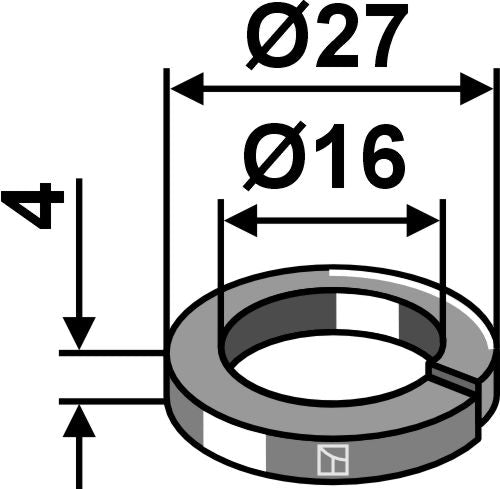 Delt skive Ø27x4xØ16