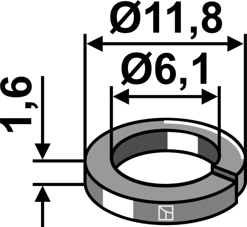Delad bricka Ø11,8x1,6xØ6,1