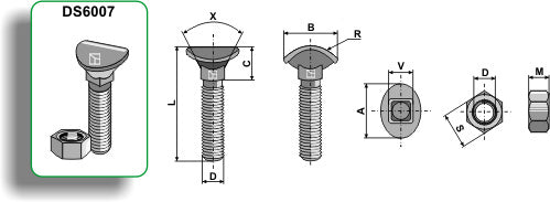 Kultivatorbult - M10x70 - 10,9