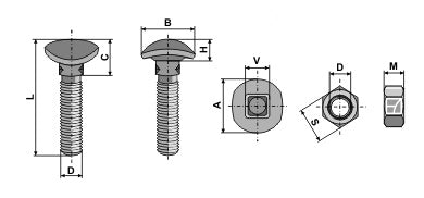 Kultivatorbult - M10x38 - 12,9