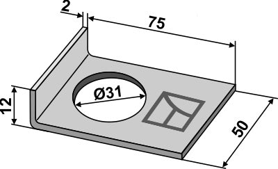 Låsplatta för fyrkantig axel 30x30