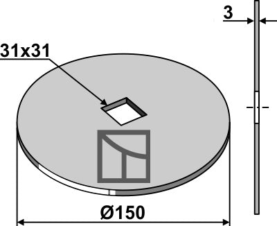 Kompensationsbricka för 28x28 och 30x30 fyrkantiga axlar