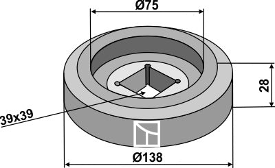 Fläns invändig Ø138