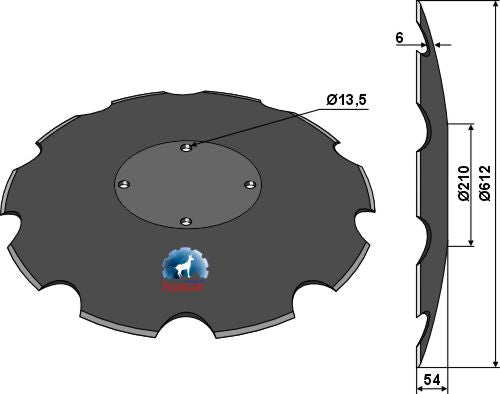 Lovettu levy Ø612x6