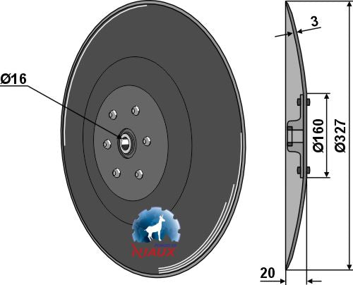 Såskiva Ø327x3 - komplett.