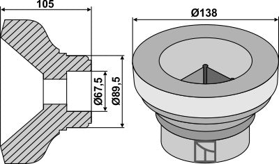 Fläns invändig Ø138
