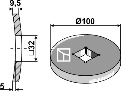 Svetsring för 28x28 och 30x30 fyrkantiga axlar