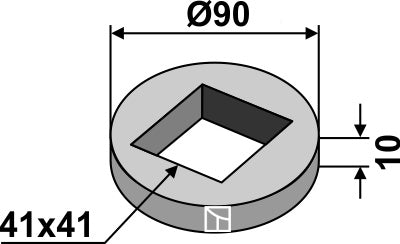 Svejserings til 40x40 firkantet skaft