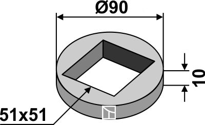 Hitsausrengas 50x50 neliöakselille