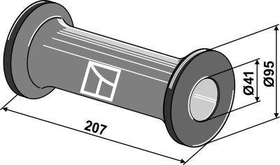 Övergångsstycke för 28x28 kvadratisk axel