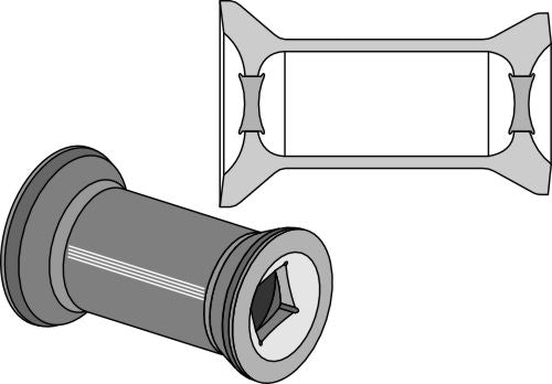 Övergångsstycke för 50x50 kvadratisk axel
