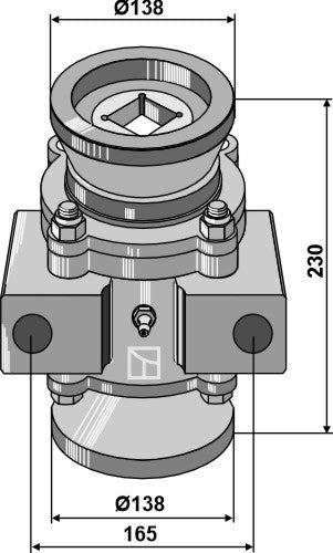Lagerkompl. for 40x40 firkantet aksel