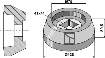 Fläns invändig Ø138