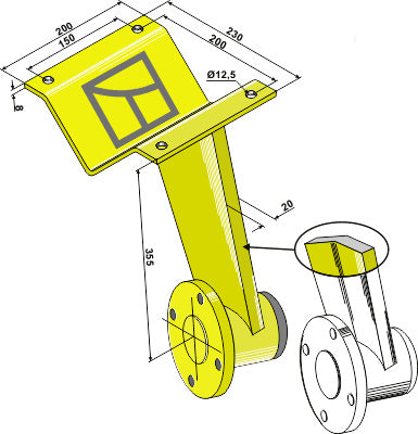 Forsterket skivestøtte foran