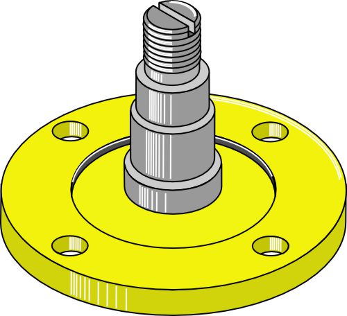 Lagerfläns med axel