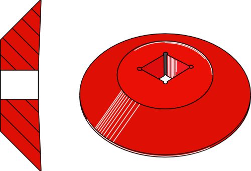 Ändskiva - yttre för 30x30 kvadratisk axel