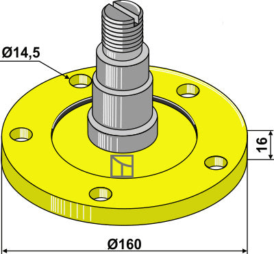 Lagerfläns med axel