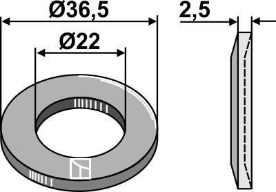 Bricka Ø36,5x2,5xØ22