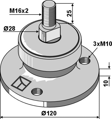 Lager med gänga M16