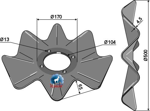 Bølget skive Ø500x4,5