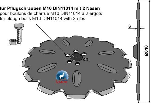 skjæreblad for plog Ø600x6