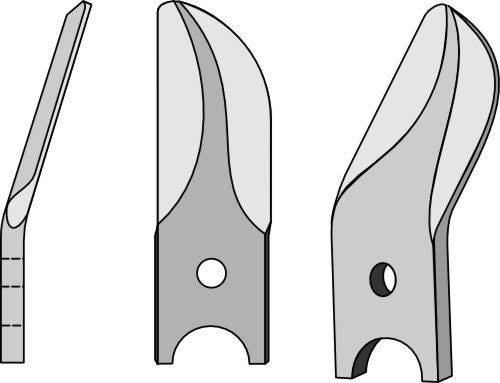 Delad roterande harvblad av borstål, vänster