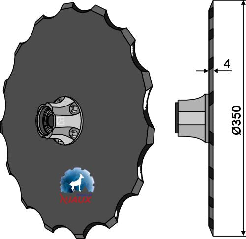 Såskiva Ø350x4 – komplett utan lock på lagret