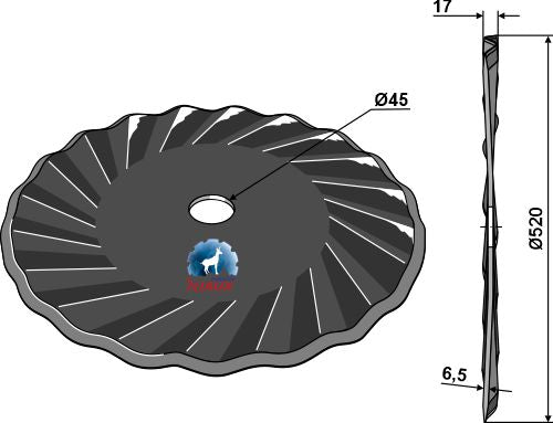 Kultivator för plog Ø520x6,5