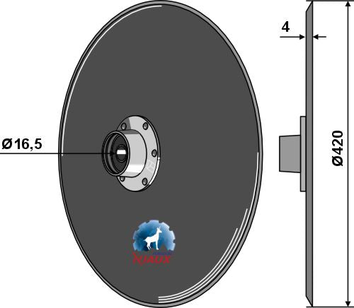 Såmaskinsskiva Ø420x4 - komplett utan lock till lagret