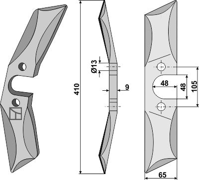 Rotationsfräsblad - vänster
