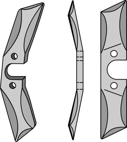 Rotary harrow-blad rakt från borstål, vänster