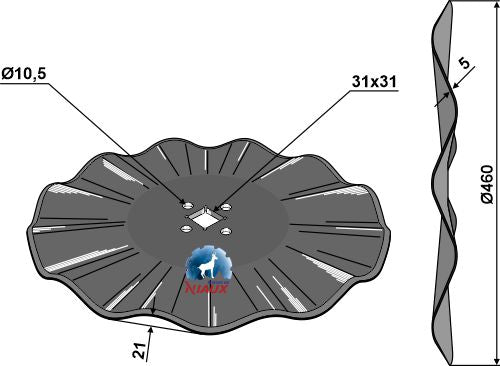 Aaltoileva levy Ø460x5