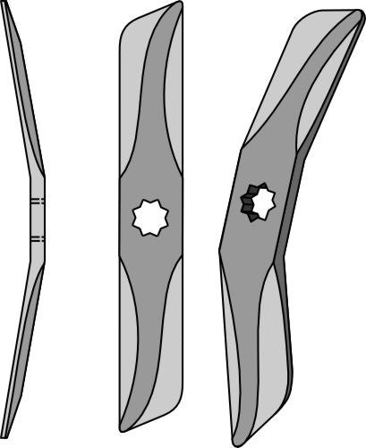 Rotary harrow-blad rakt från borstål, vänster