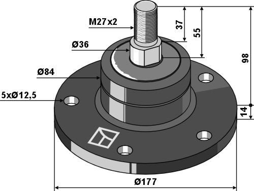 Lager med gjenger M27x2