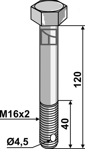Sekskantbolt - M16