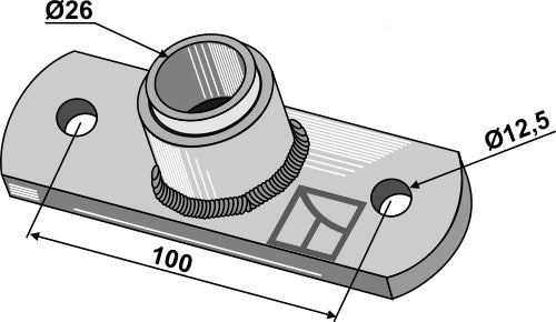 Laakerilaippa, jossa on painettu holkki - Ø26