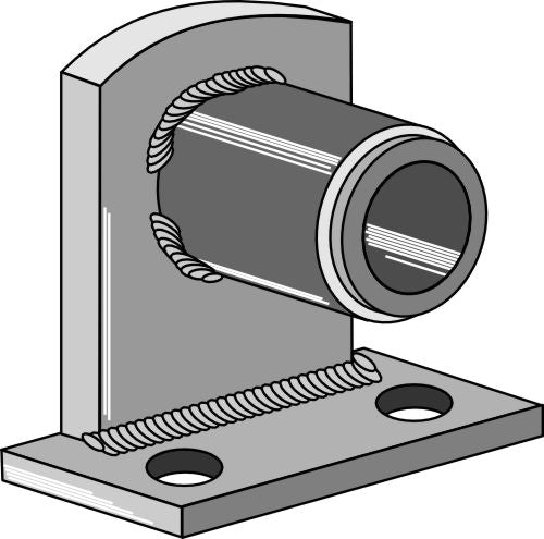 Lagerfläns 90° med inpressad bussning – Ø26