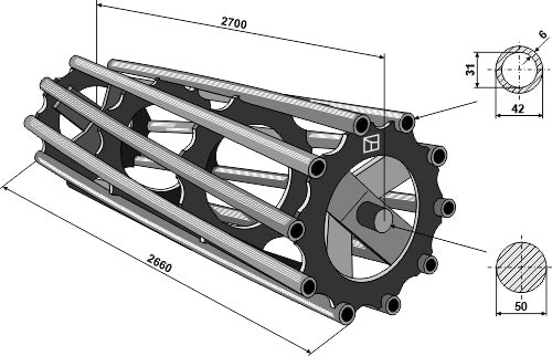 Rørformet pakkerulle 2700