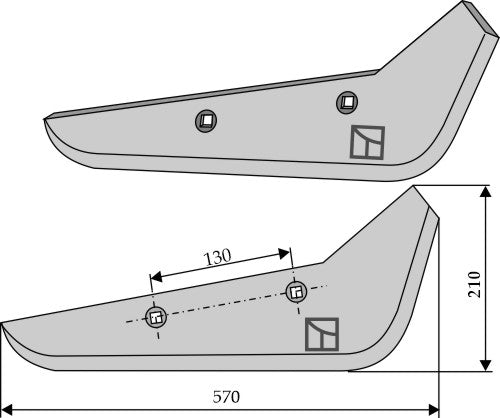 Beet lifter share, right model