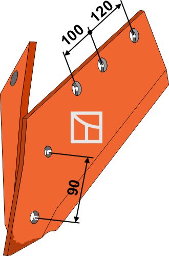 Vendbar spidsandel - venstre
